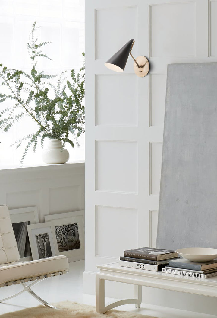 Clemente Wall Light - Antique Brass with Black – Olivia's