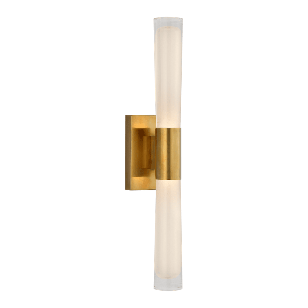 Brenta Single Sconce - Antique Brass with White Glass Visual Comfort 1
