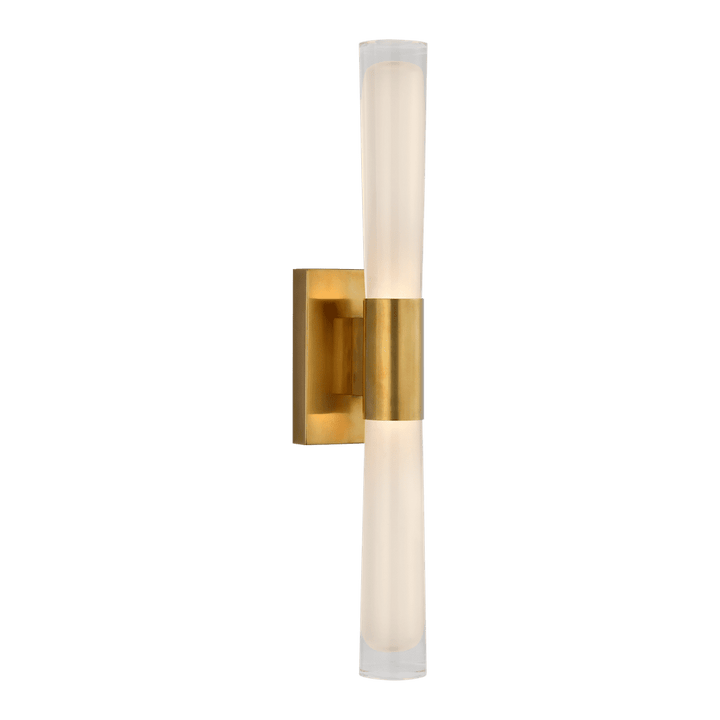 Brenta Single Sconce - Antique Brass with White Glass Visual Comfort 1