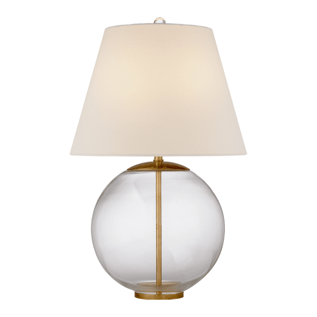 Morton Table Lamp - Clear Glass with Linen Shade Visual Comfort 1