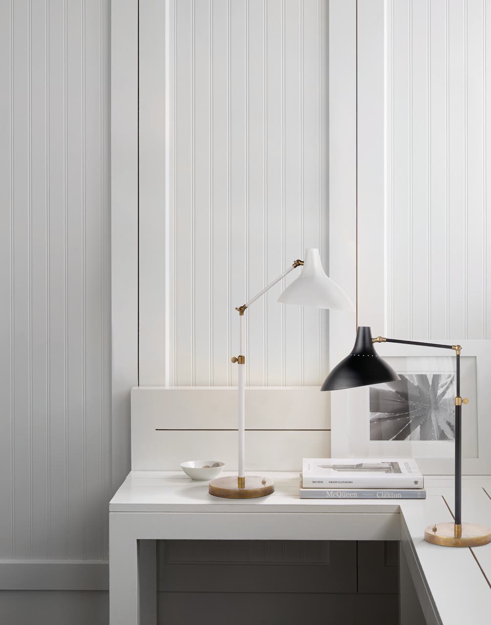 Charlton Table Lamp - White & Antique Brass Visual Comfort 2