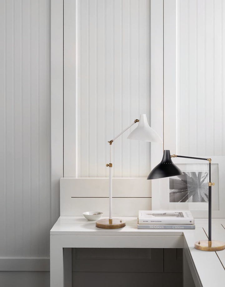 Charlton Table Lamp - White & Antique Brass Visual Comfort 2