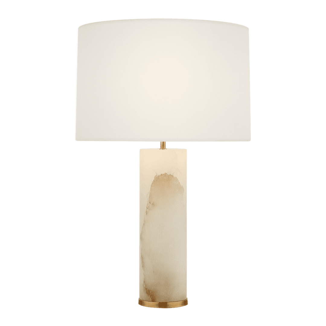Lineham Table Lamp - Alabaster with Linen Shade Visual Comfort 1