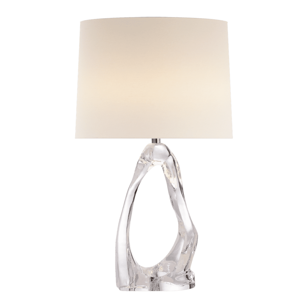 Cannes Table Lamp - Clear Glass with Linen Shade Visual Comfort 1