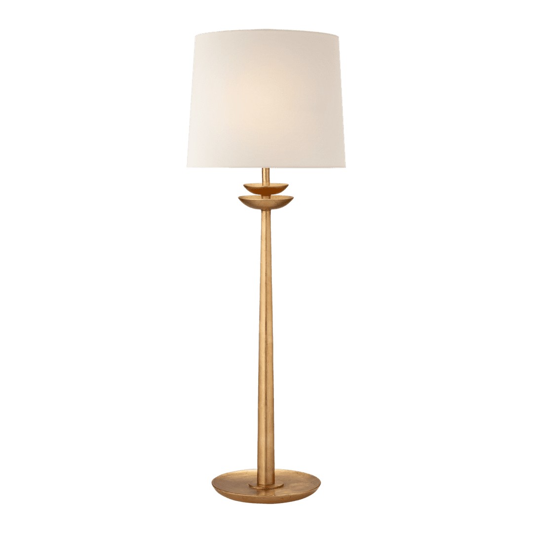 Beaumont Medium Buffet Lamp - Gild with Linen Shade Visual Comfort 1