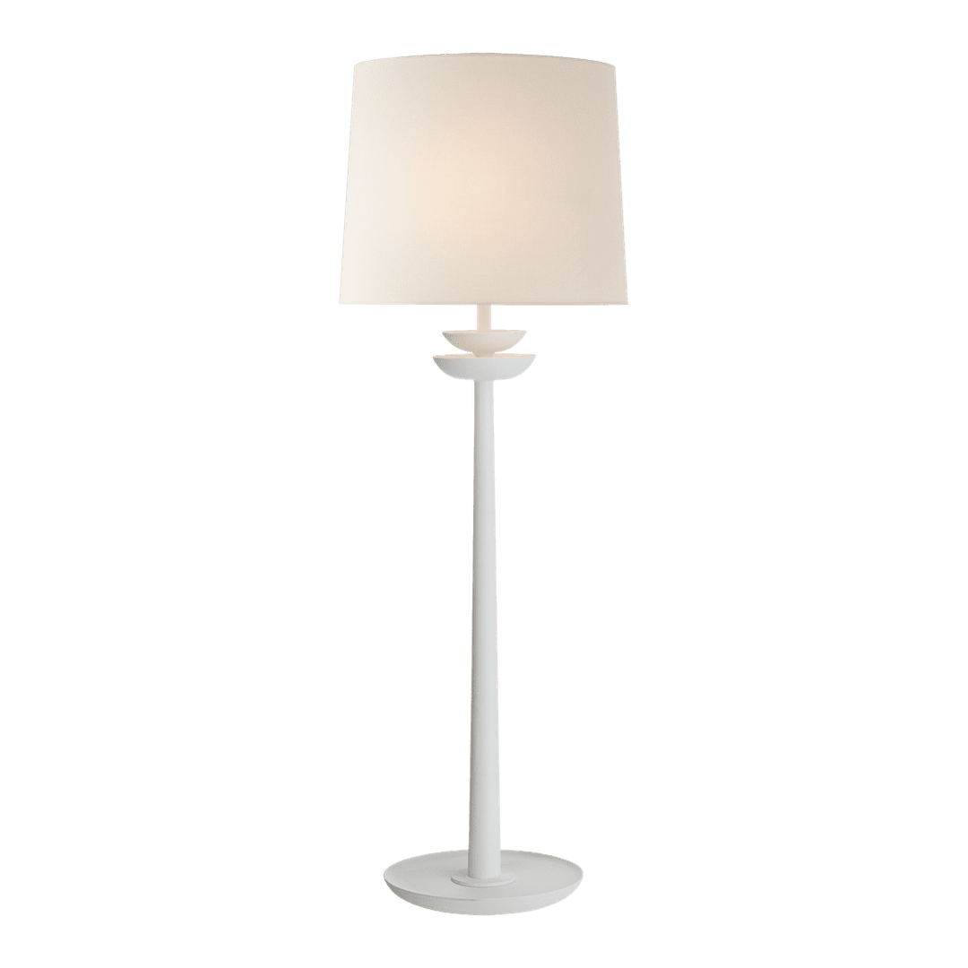 Beaumont Medium Buffet Lamp - White with Linen Shade Visual Comfort 1
