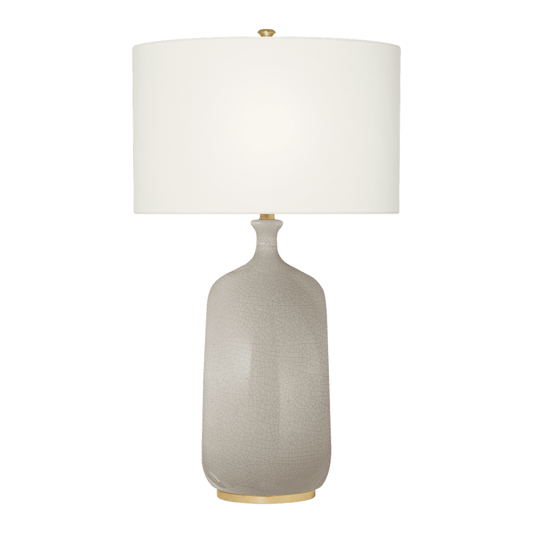 Culloden Table Lamp - Bone Craquelure with Linen Shade Visual Comfort 1