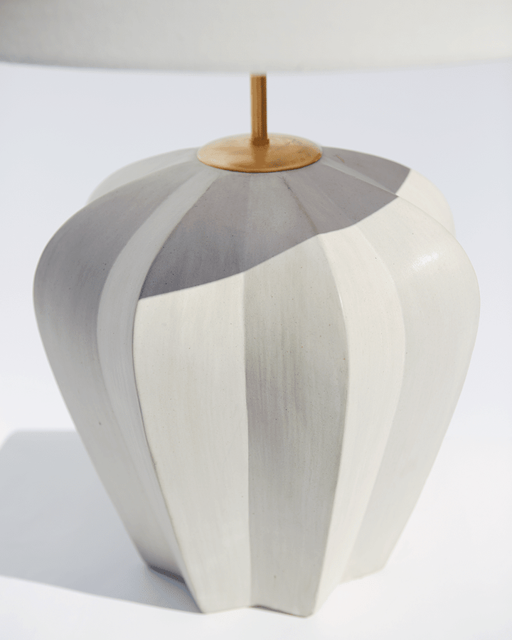 Pierrepont Medium Table Lamp - Stone White with Linen Shade Visual Comfort 2