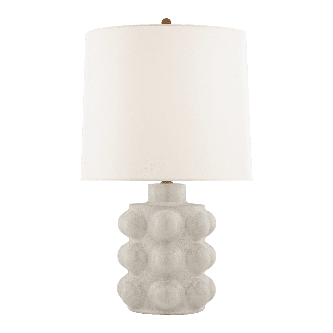 Vedra Medium Table Lamp - Bone Craquelure with Linen Shade Visual Comfort 1