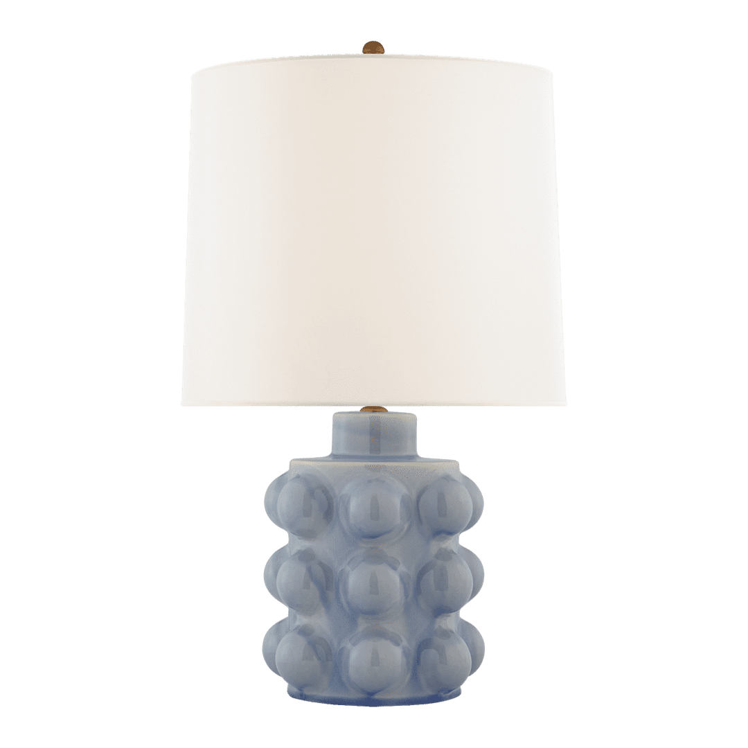 Vedra Medium Table Lamp - Polar Blue Crackle with Linen Shade Visual Comfort 1