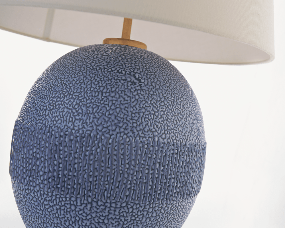 Toulon Table Lamp - Beaded Blue with Linen Shade Visual Comfort 2