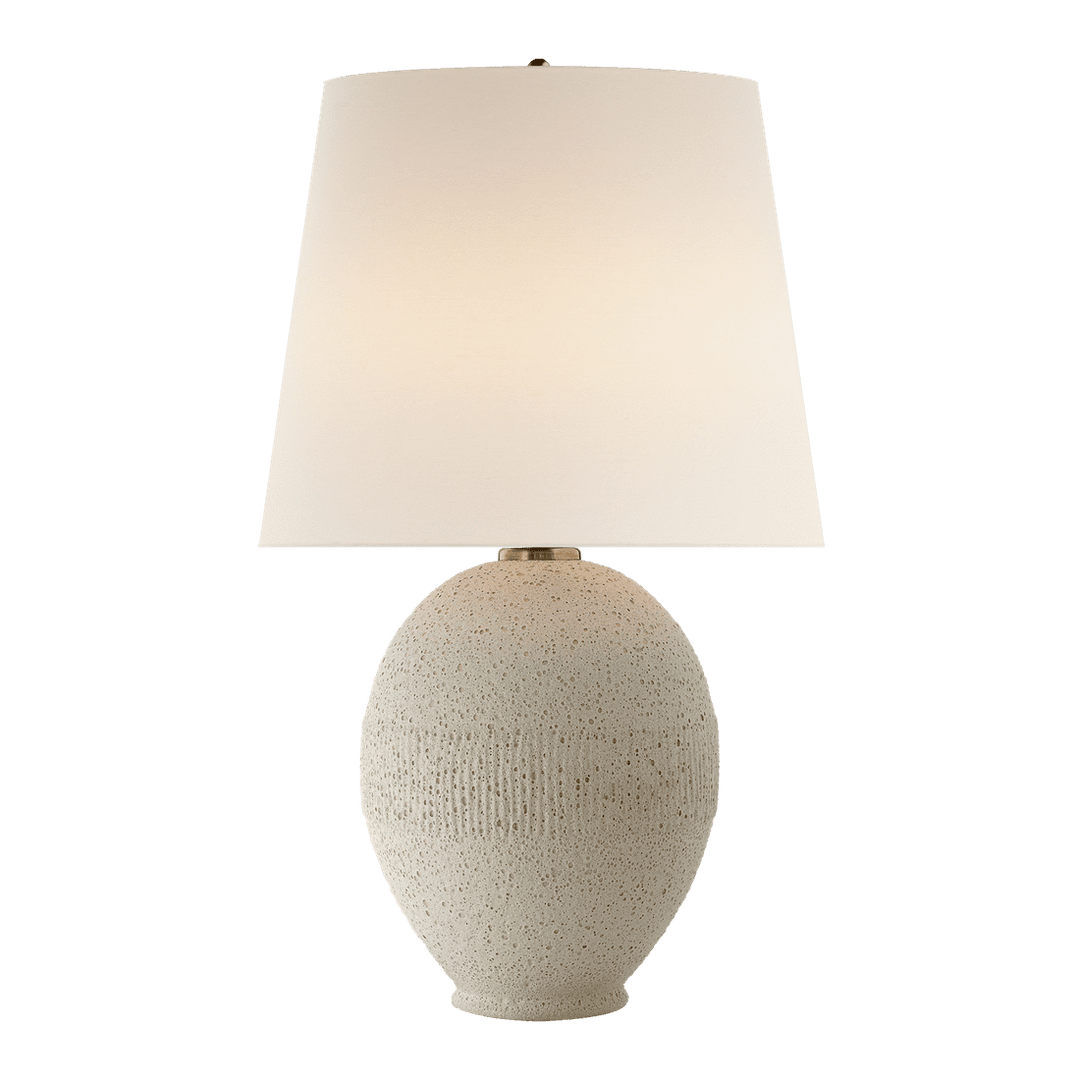 Toulon Table Lamp - Volcanic Ivory with Linen Shade Visual Comfort 1