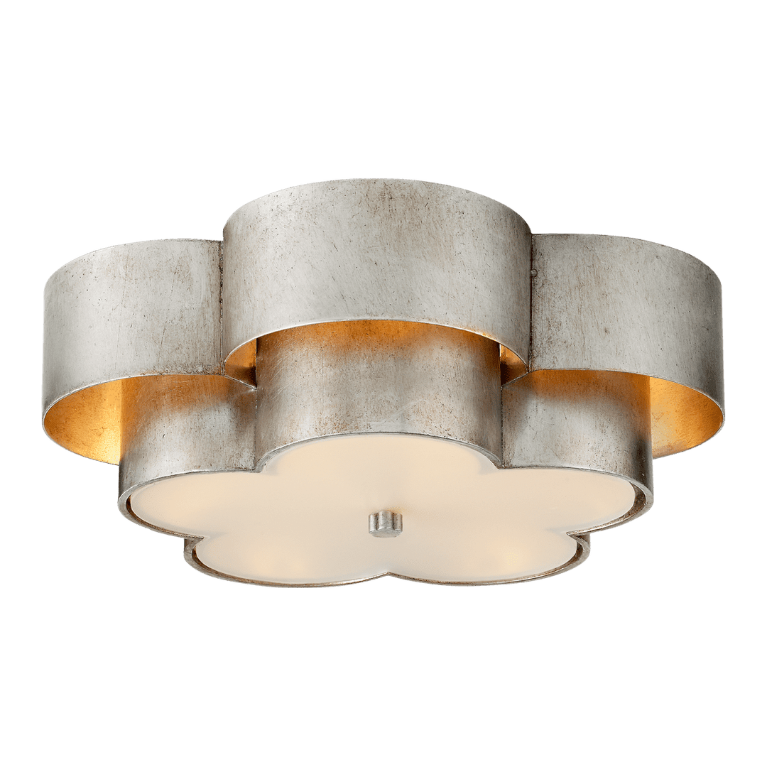 Arabelle Large Flush Mount - Burnished Silver Leaf with Frosted Acrylic Visual Comfort 1