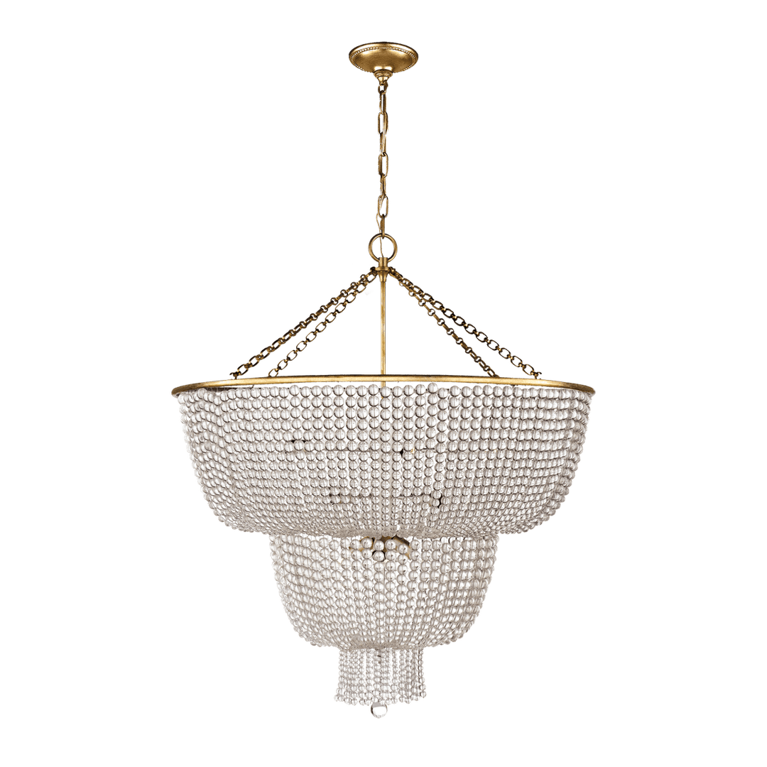 Jacqueline Two-Tier Chandelier - Antique Brass with Clear Glass Visual Comfort 1