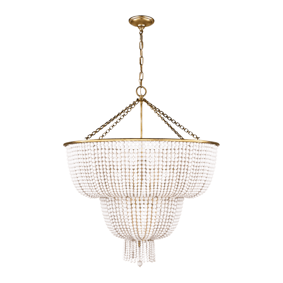 Jacqueline Two-Tier Chandelier - Antique Brass with White Acrylic Visual Comfort 1