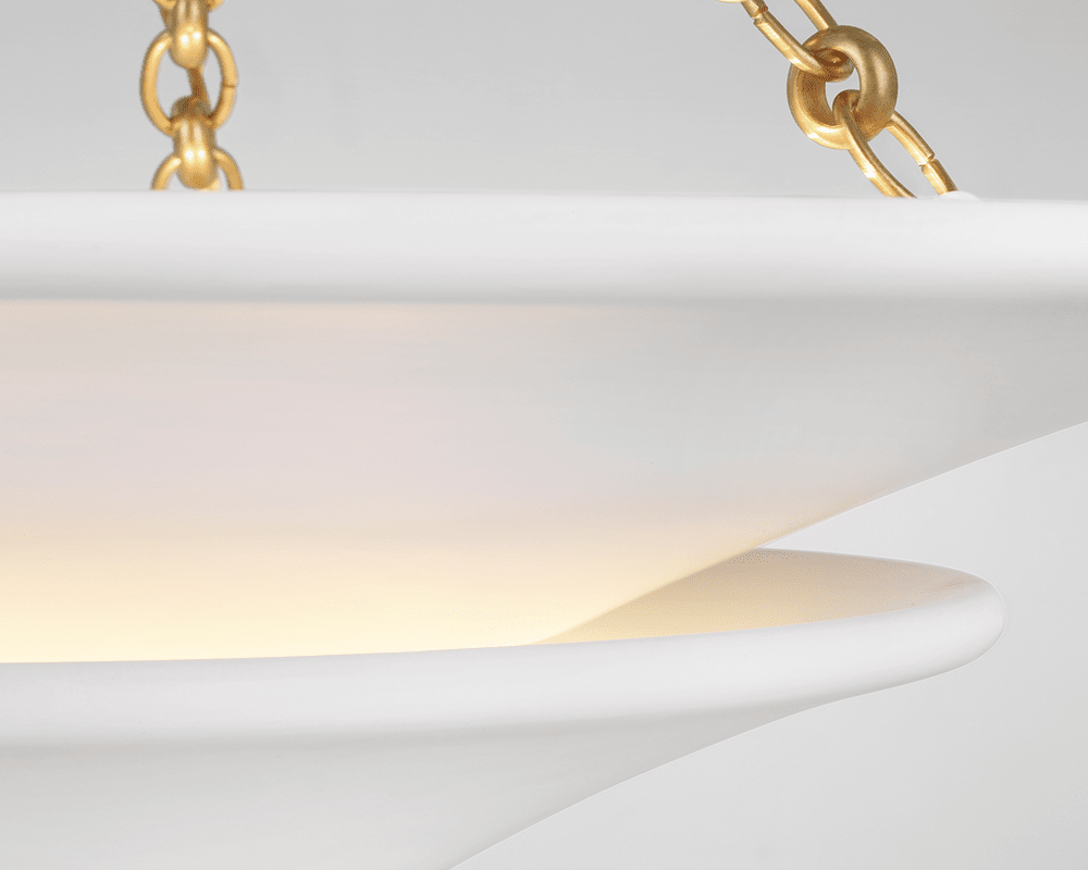 Mollino Medium Tiered Chandelier - Polished Nickel with Plaster White Shade Visual Comfort 2