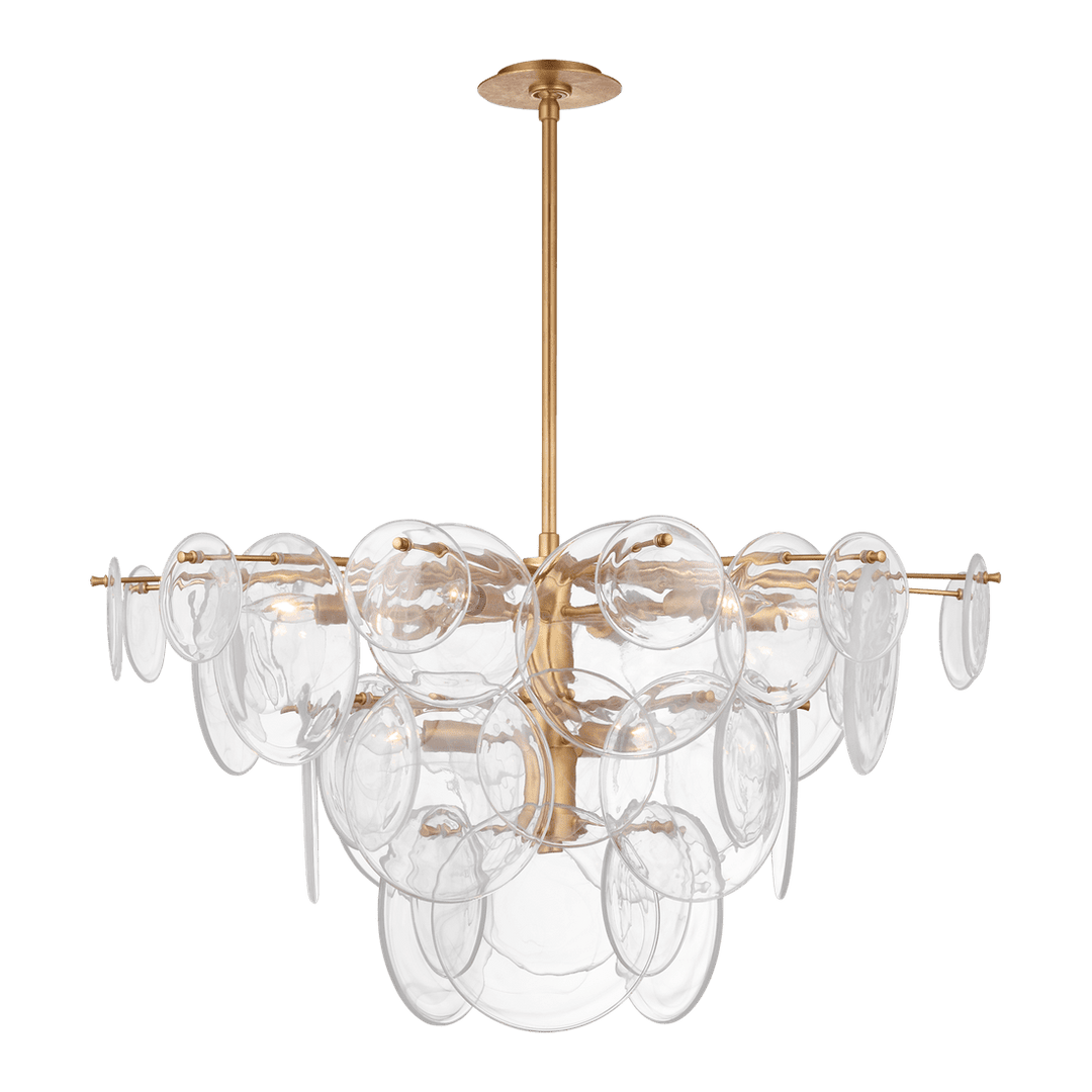 Loire Large Chandelier - Gild with Clear Strie Glass Visual Comfort 1