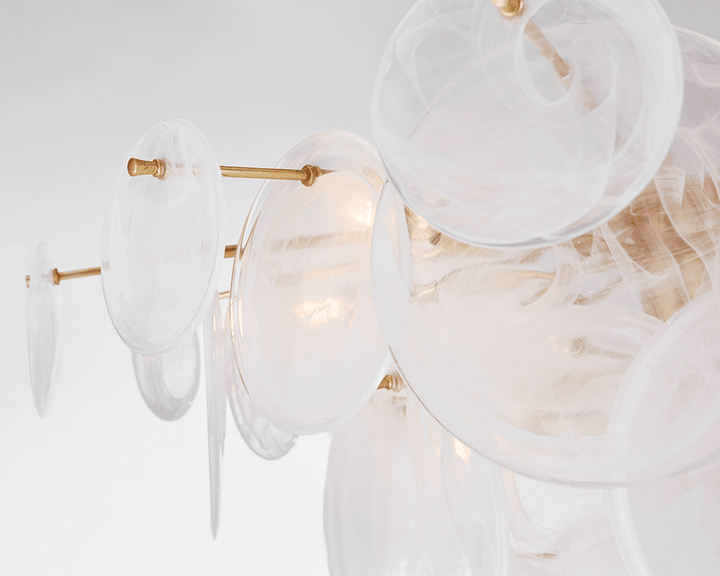 Loire Large Chandelier - Gild with White Strie Glass Visual Comfort 2