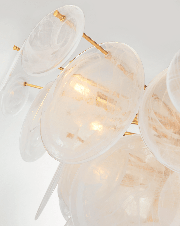 Loire Large Chandelier - Gild with White Strie Glass Visual Comfort 3