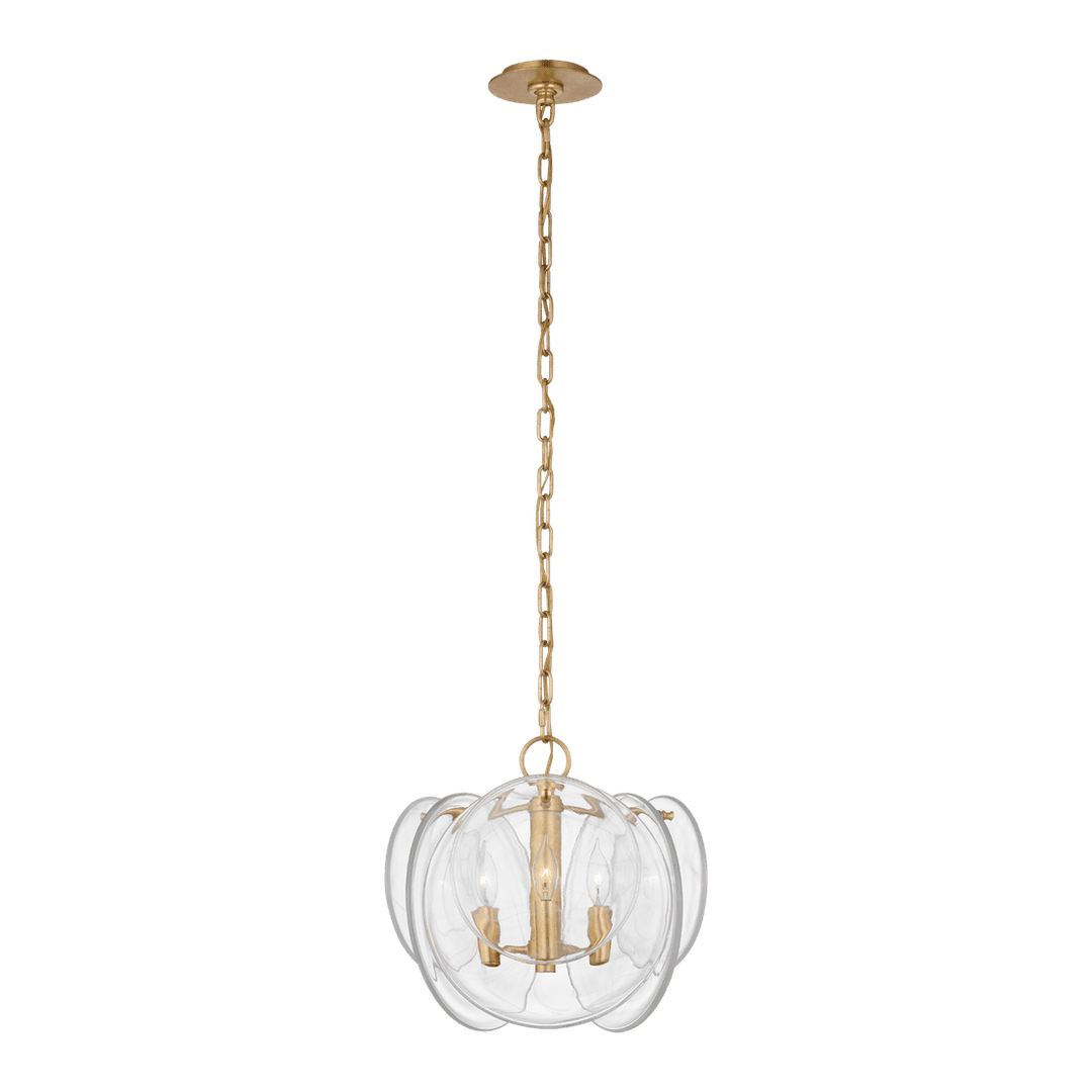 Loire Petite Chandelier - Gild with Clear Strie Glass Visual Comfort 1