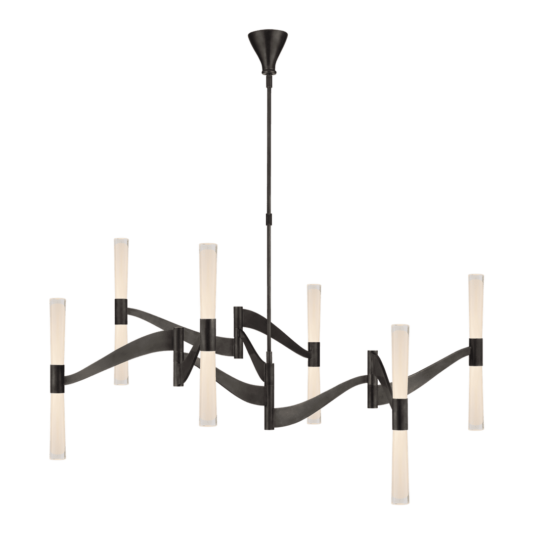 Brenta Grande Chandelier - Bronze with White Glass Visual Comfort 1
