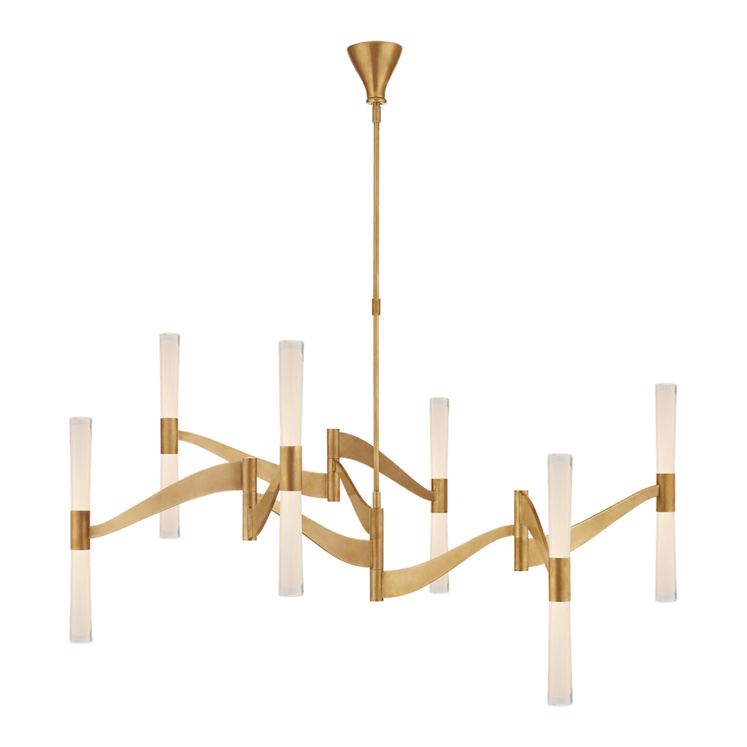 Brenta Grande Chandelier - Antique Brass with White Glass Visual Comfort 1