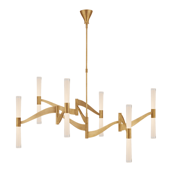 Brenta Grande Chandelier - Antique Brass with White Glass Visual Comfort 1