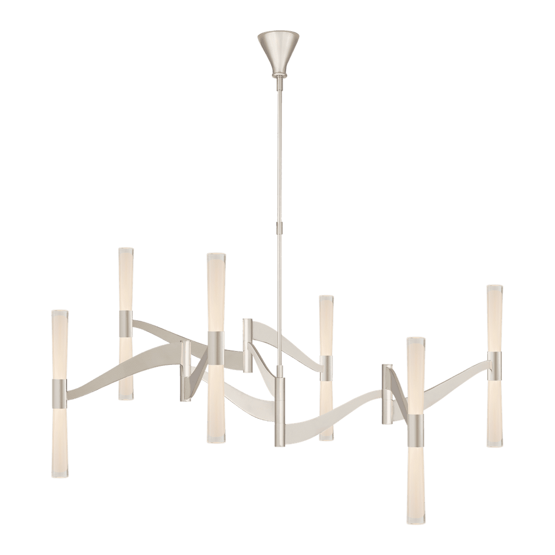 Brenta Grande Chandelier - Polished Nickel with White Glass Visual Comfort 1