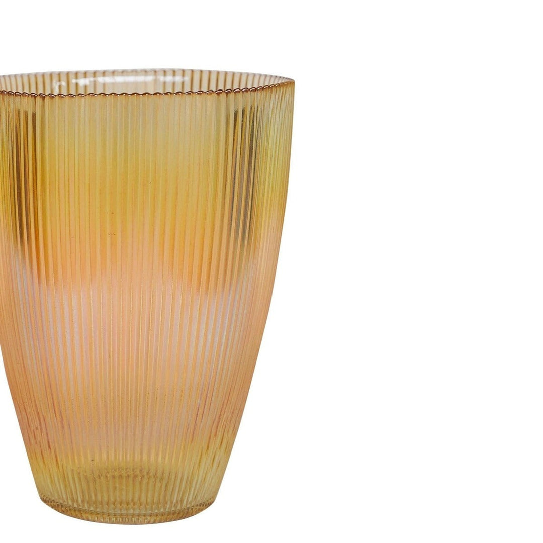 Tall Ribbed Vase - Amber Ivyline 3