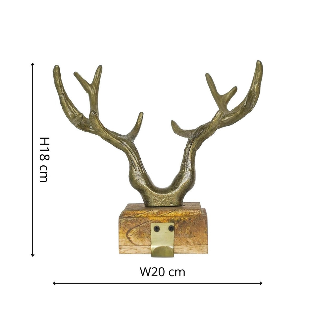 Ivyline Antler Stocking Holder in Antique Brass & Cast Iron