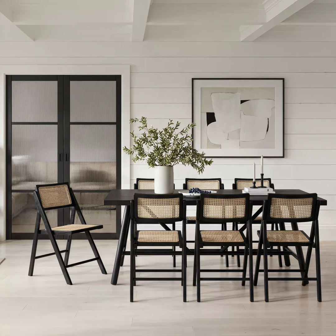Orla Rattan Dining Chair - Black
