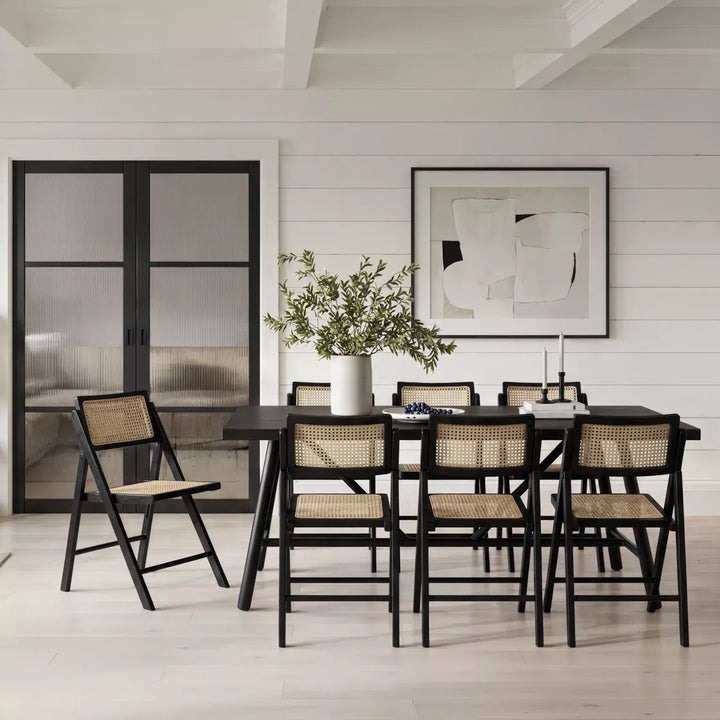 Orla Rattan Dining Chair - Black