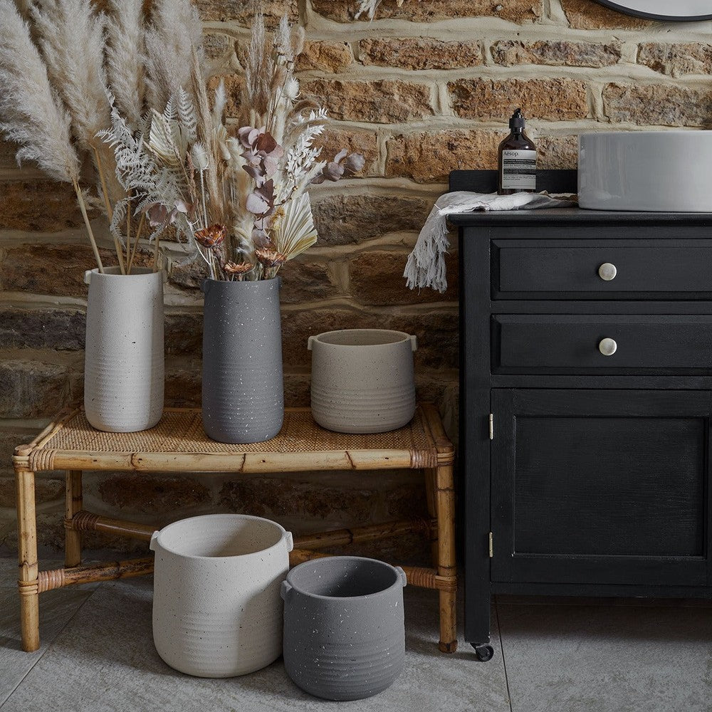 Aurora Terrazzo Handle Planter Oat Ivyline 2