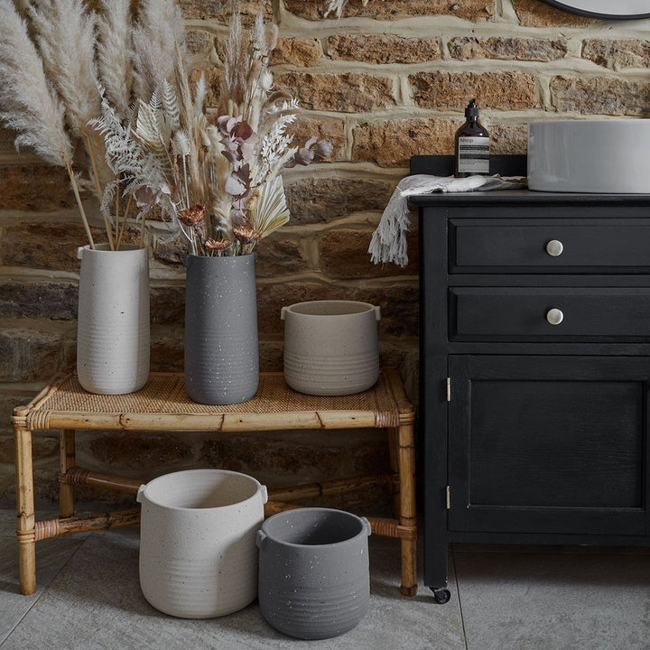 Aurora Terrazzo Handle Planter Oat Ivyline 2