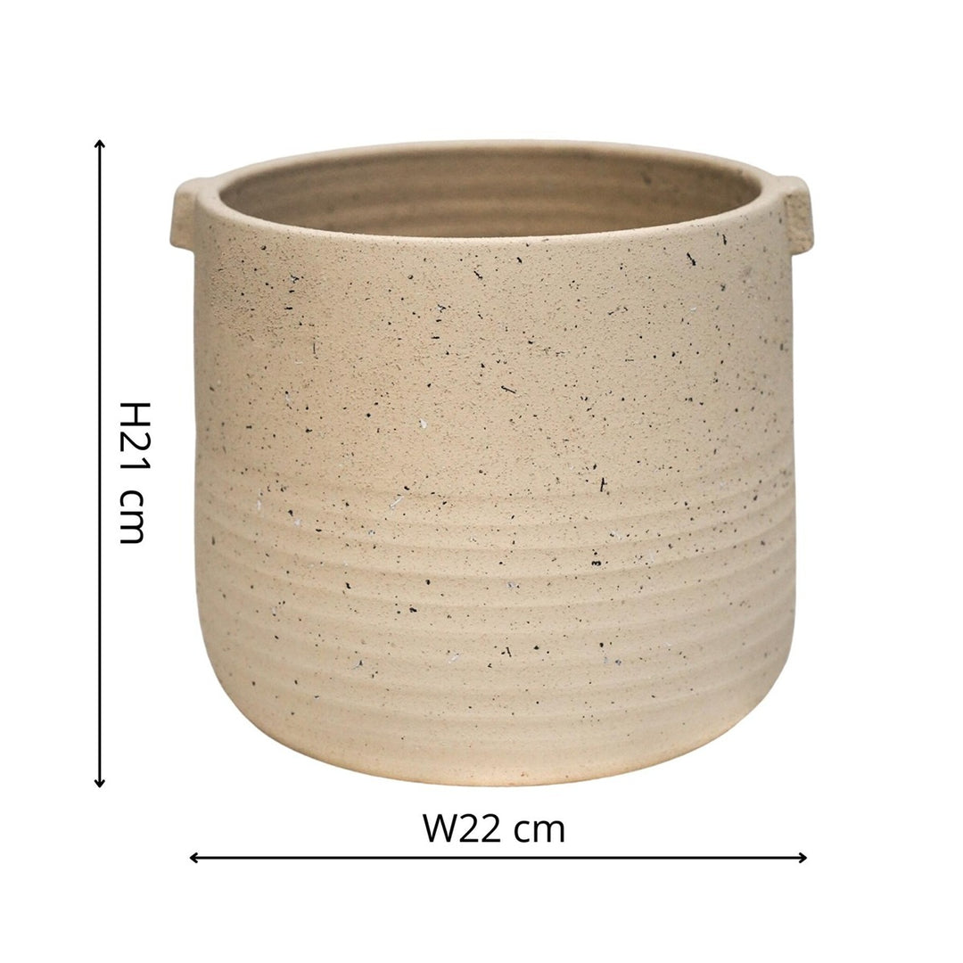 Aurora Terrazzo Handle Planter Oat Ivyline 5