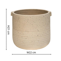 Ivyline Aurora Terrazzo Handle Planter Oat