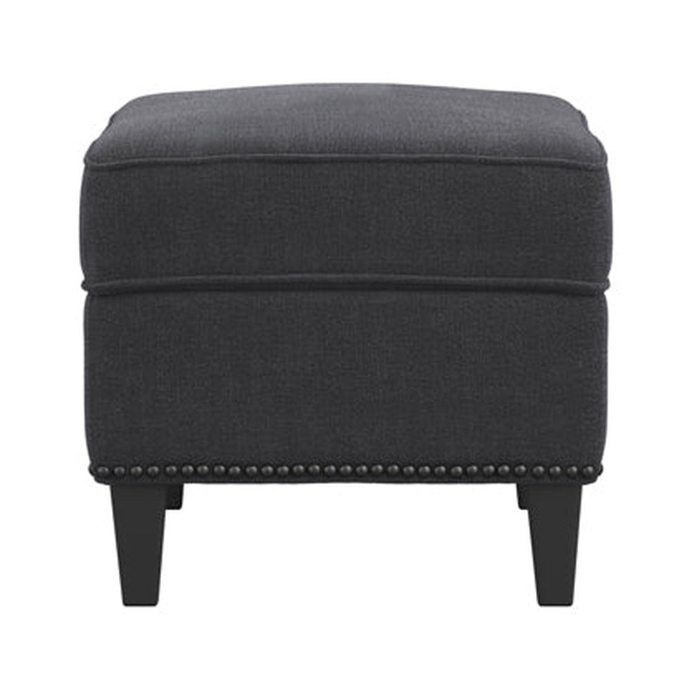 O&Co Barnet Footstool in Anthracite Grey