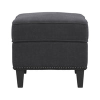 O&Co Barnet Footstool in Anthracite Grey