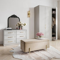 O&Co Charlene 1 Door Wardrobe in White