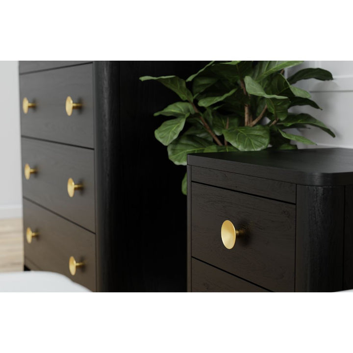 Abberley 2 Drawer Bedside Table - Black