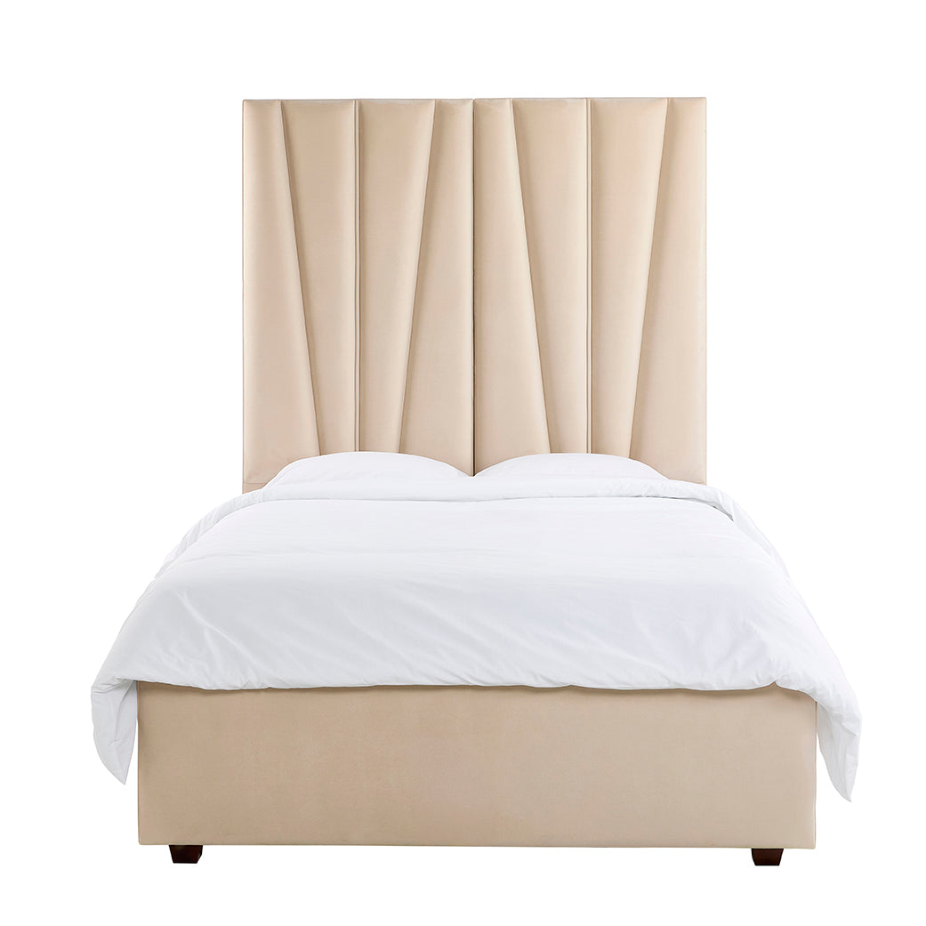 Alina Luxury Panelled Upholstered Bed - Cream Home of Beds 1
