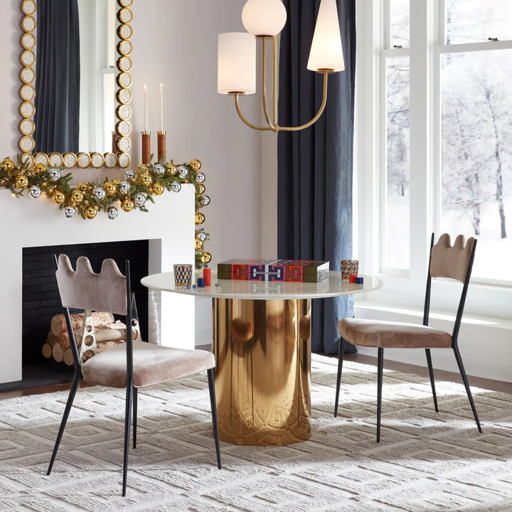 Kit Alphaville Round Dining Table 44" - Brass & White Marble Design Maven 2