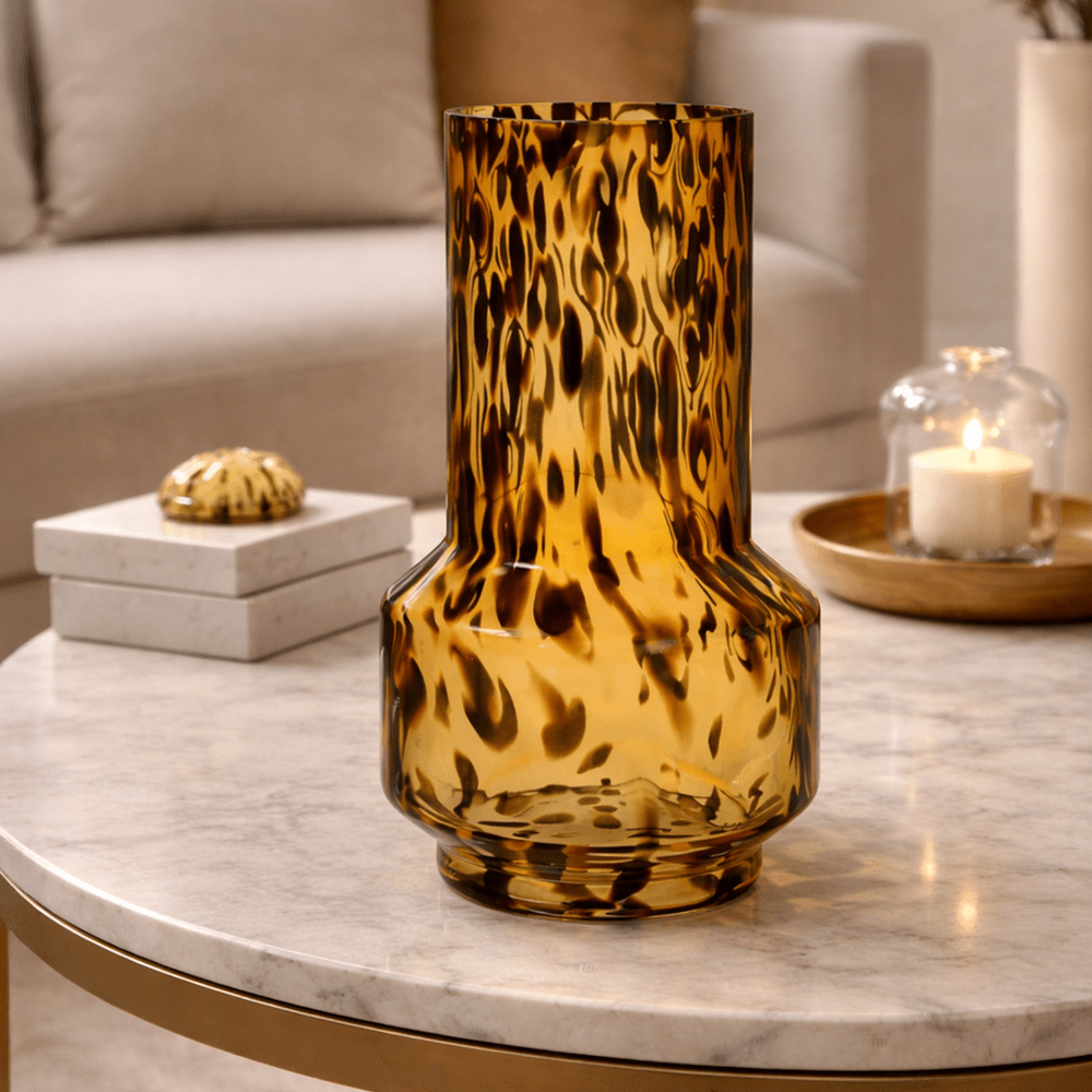 Artea Glass Vase - Dark Amber