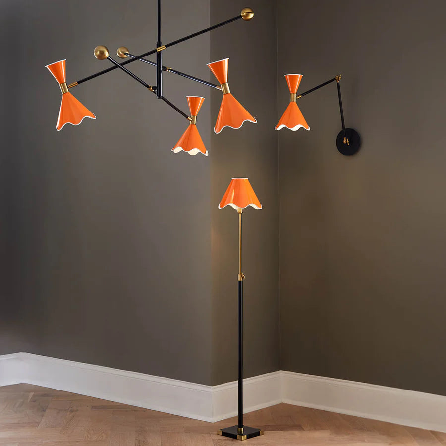 Ripple Articulating Chandelier - Orange & Black Design Maven 4
