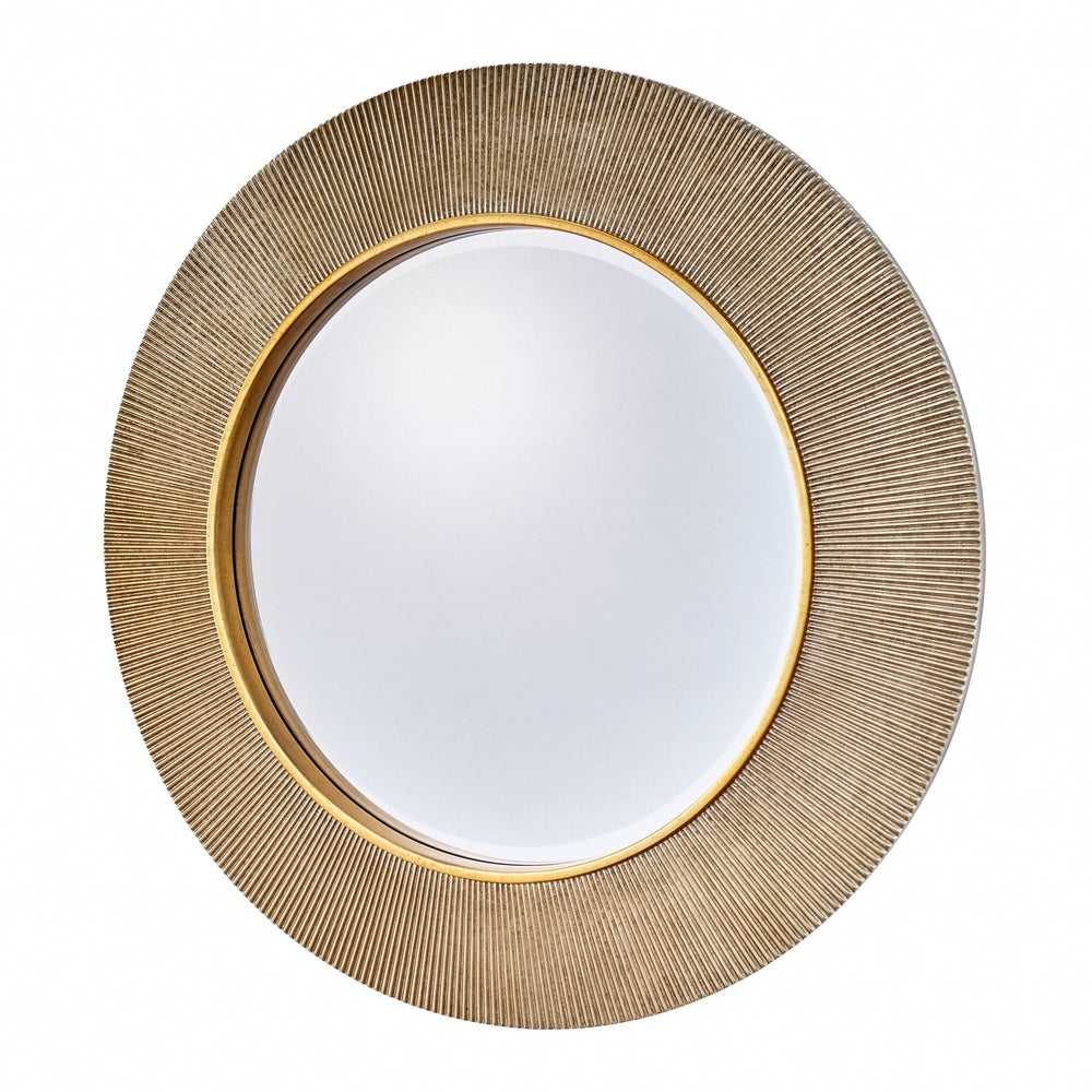 Alora Round Ribbed Bevelled Mirror 90x90cm - Gold