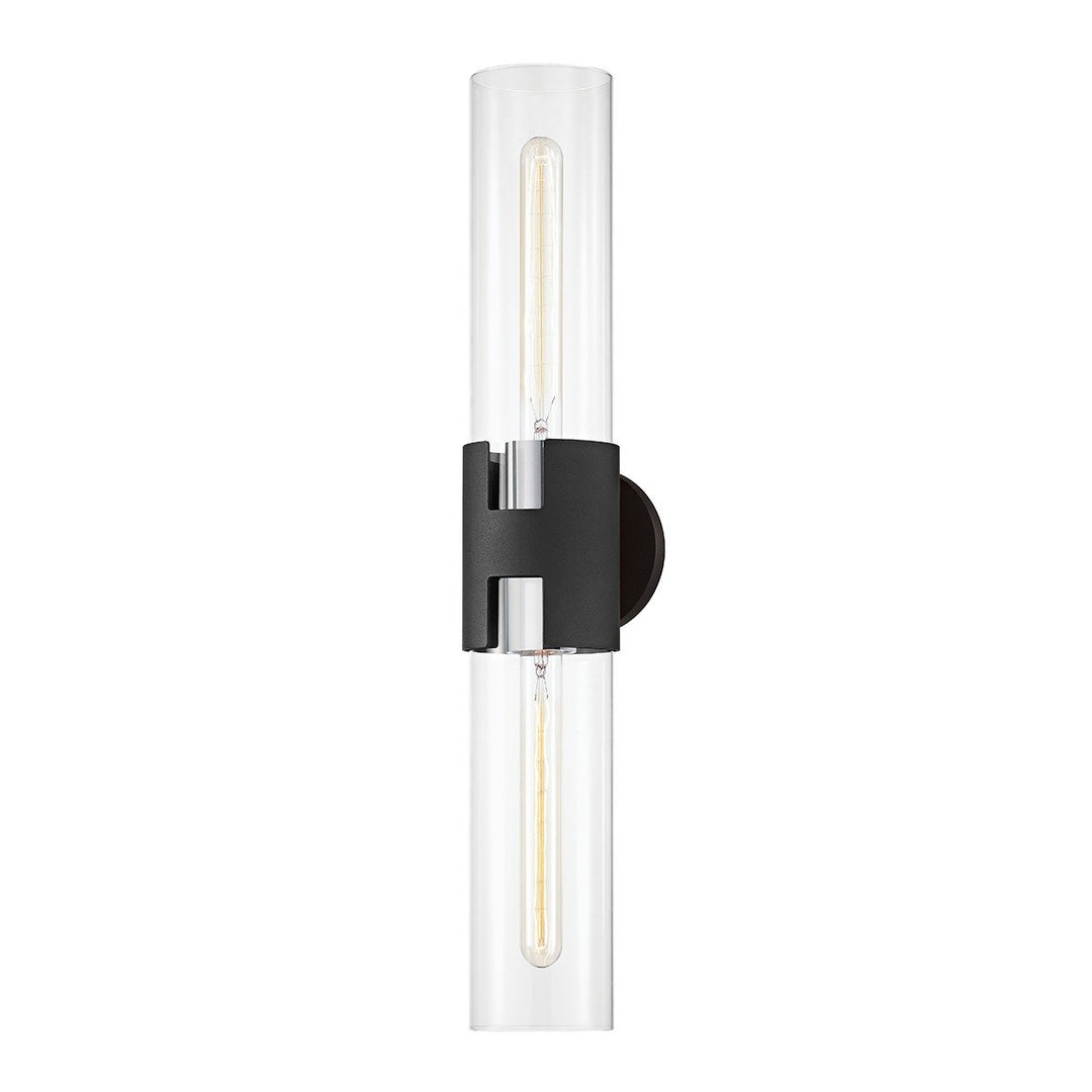 Amado 2 Light Large Wall Sconce - Polished Nickel & Textured Black Hudson Valley Lighting 1