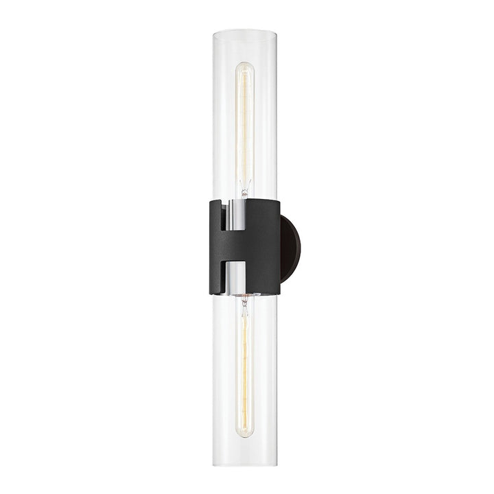 Amado 2 Light Large Wall Sconce - Polished Nickel & Textured Black Hudson Valley Lighting 1