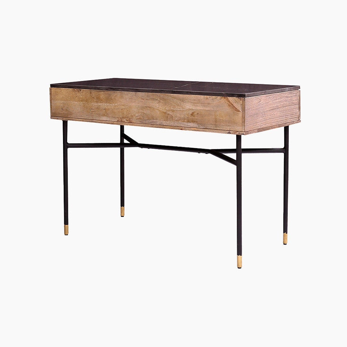 Ivy & Elm Ruta Black Marble Top 3 Drawer Console Table