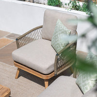 Maze Outdoor Bali Rope Weave 3 Seater Sofa Set in Beige