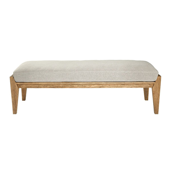 Paul Ash Wood Bench - Beige Linen